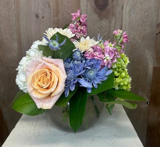 Medium Sized Mixed Floral Bowl Arrangement