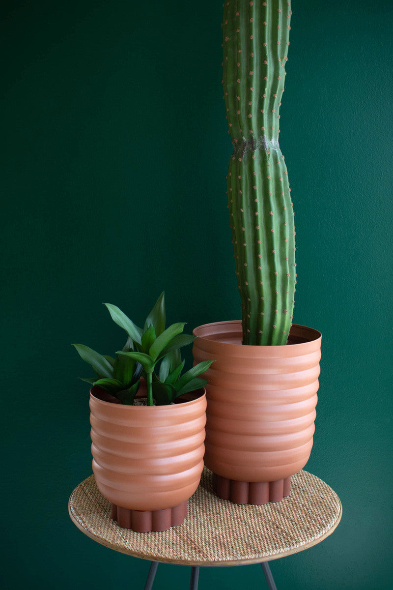 Large Painted Metal Planter