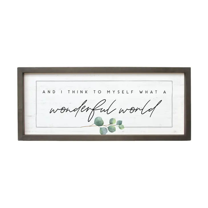 Wonderful World Lettered Sign